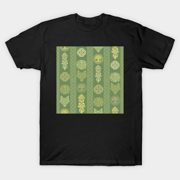 Celtic Talismans Green T-Shirt by MSBoydston